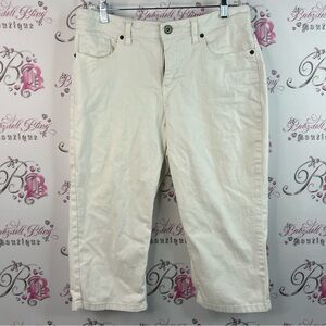 Merona capri cropped white Cream silver details bottoms Cropped Pants